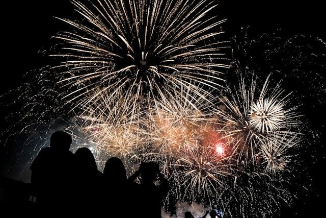 Fireworks in Ottawa for new years representing time for change and resolutions